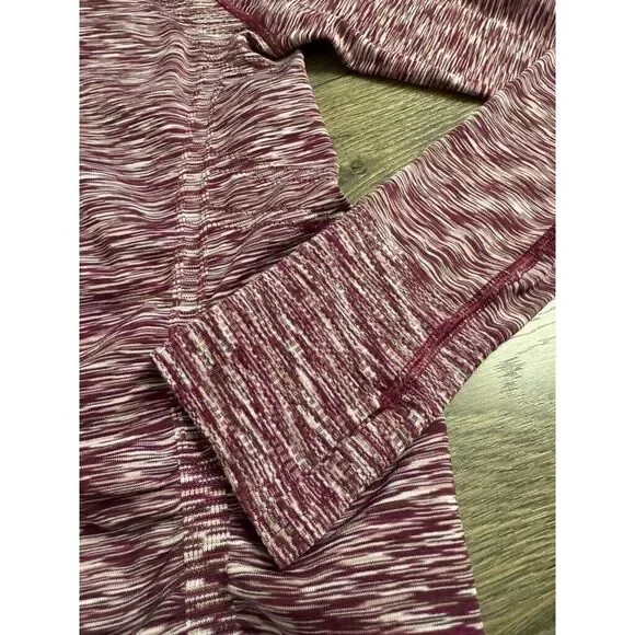 EUC Womens Athleta Magenta Spacedye Ruched Long Sleeve Shirt athletic Size S - Picture 4 of 9